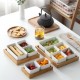 Porcelain Serving Platter 3 pieces with Wooden Stand